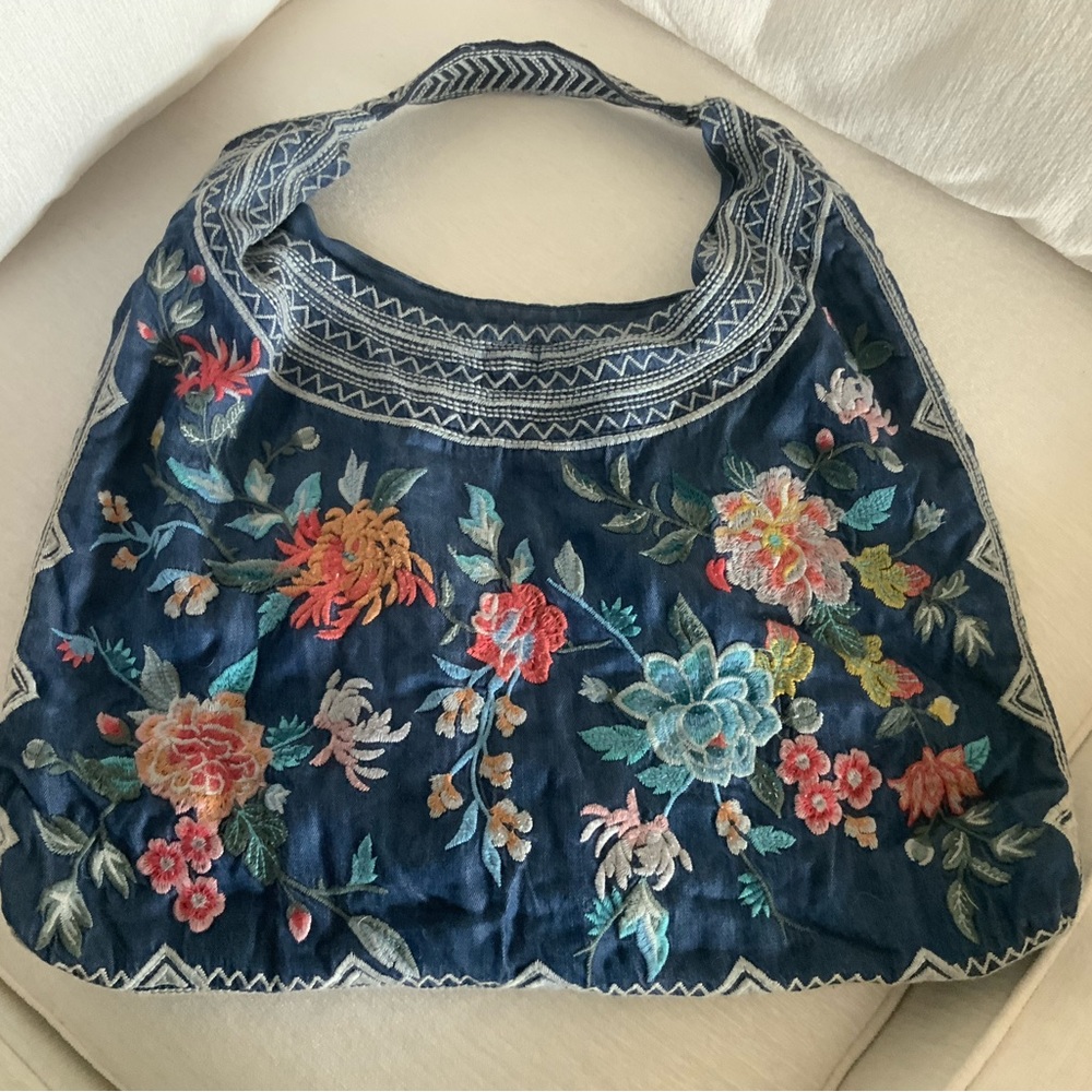 Johnny Was Boho Chic denim tote bag - barely used.